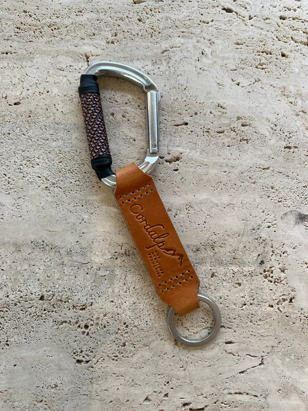Keychain with leather
