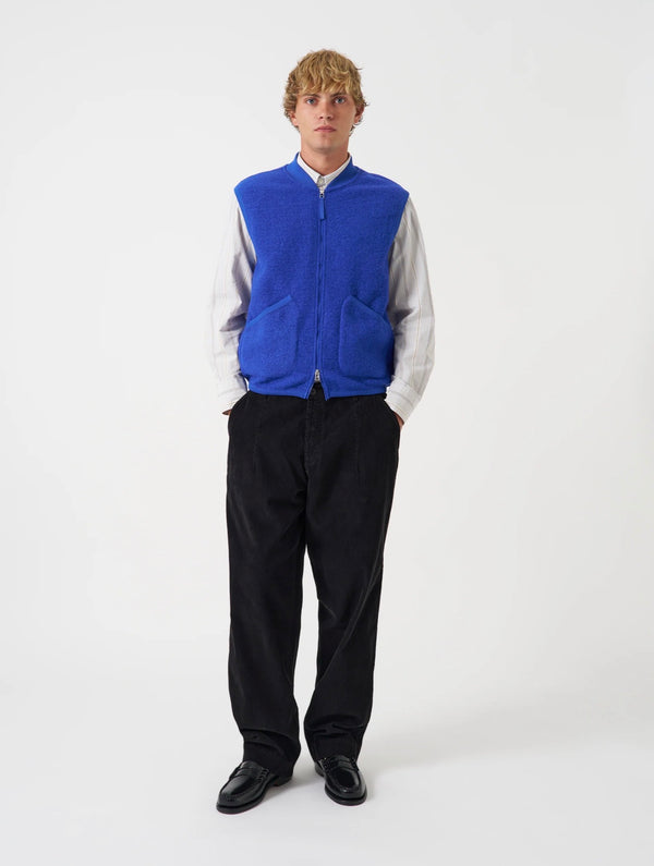 Blue wool fleece zipcoat