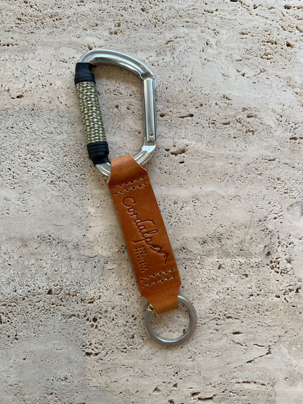 Keychain with leather
