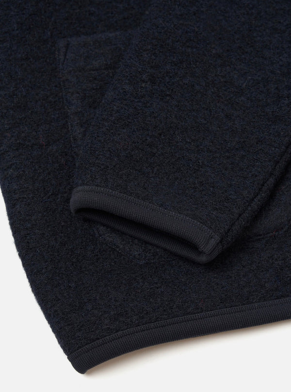 Navy wool fleece cardigan