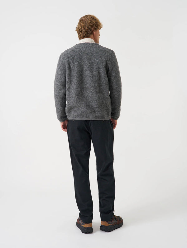 Grey marl wool fleece cardigan