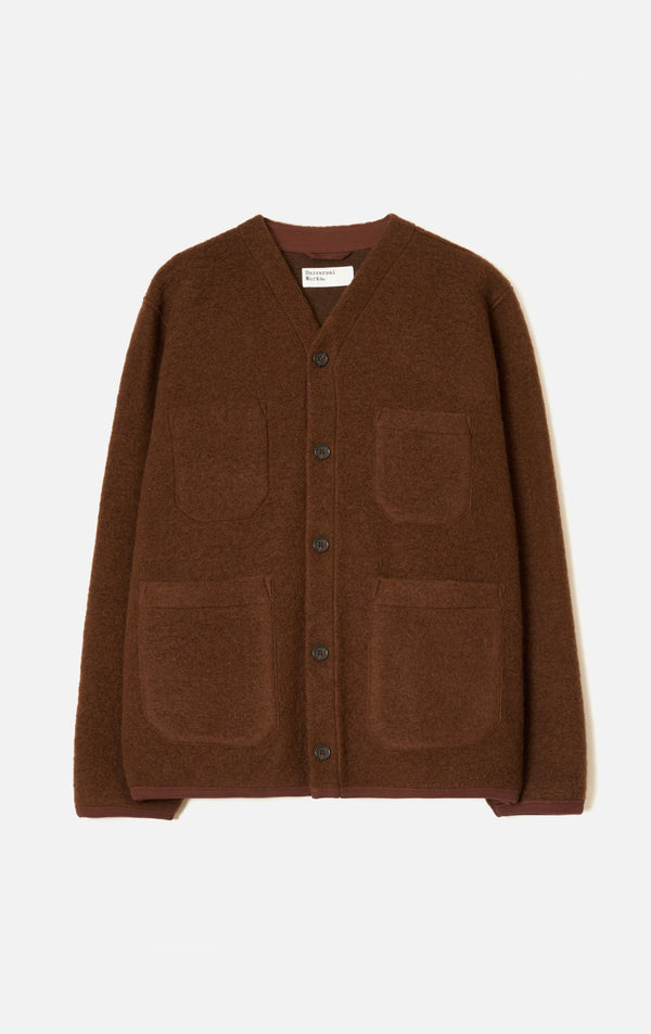 Cacao wool fleece cardigan