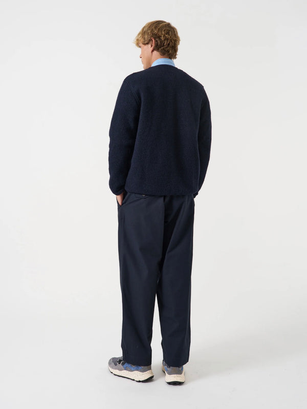 Navy wool fleece cardigan