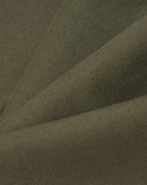 Olive Brushed Moleskin Pleated Track Pant