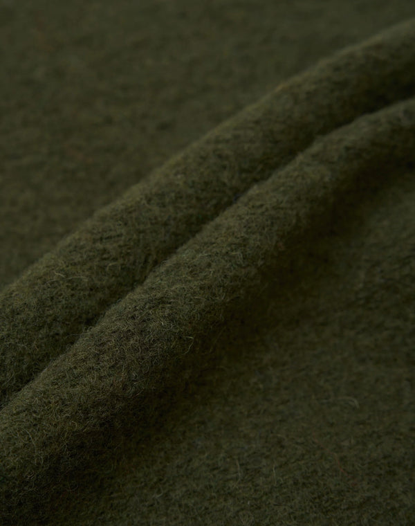 Olive wool fleece cardigan