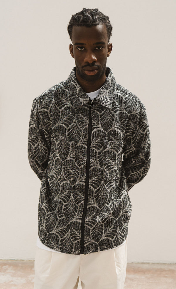 Wooden aidan nero jacquard