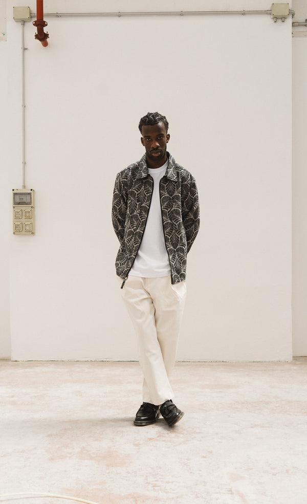 Wooden aidan nero jacquard