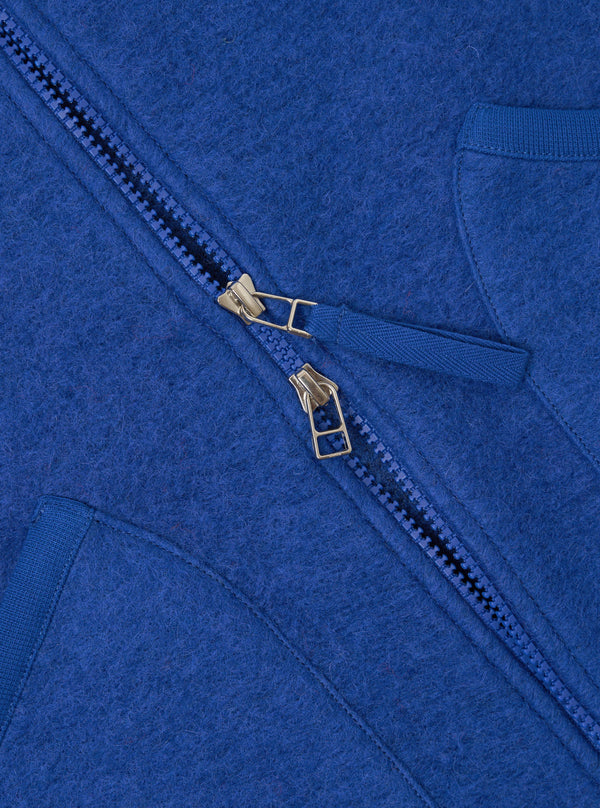 Blue wool fleece zipcoat