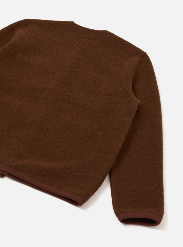 Cacao wool fleece cardigan