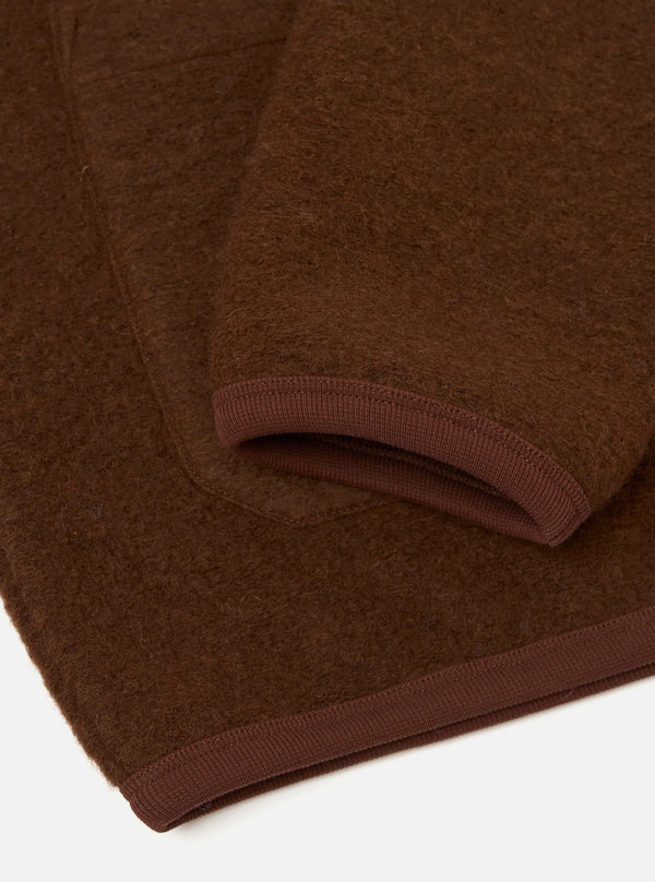 Cacao wool fleece cardigan