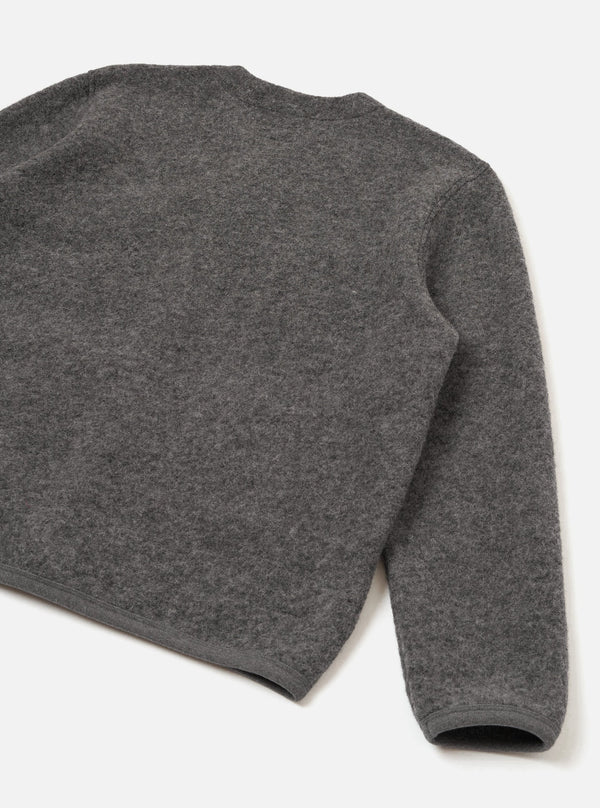 Grey marl wool fleece cardigan