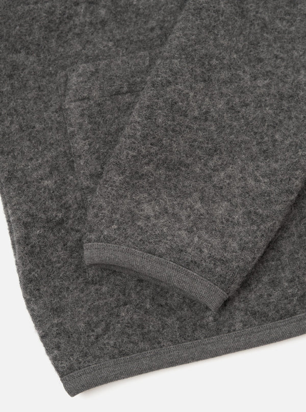 Grey marl wool fleece cardigan