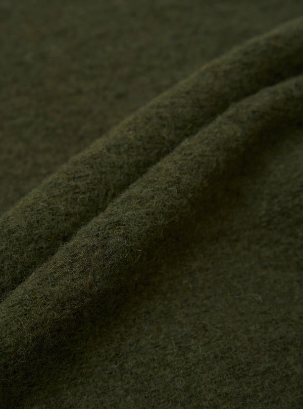 Olive wool fleece zip bomber