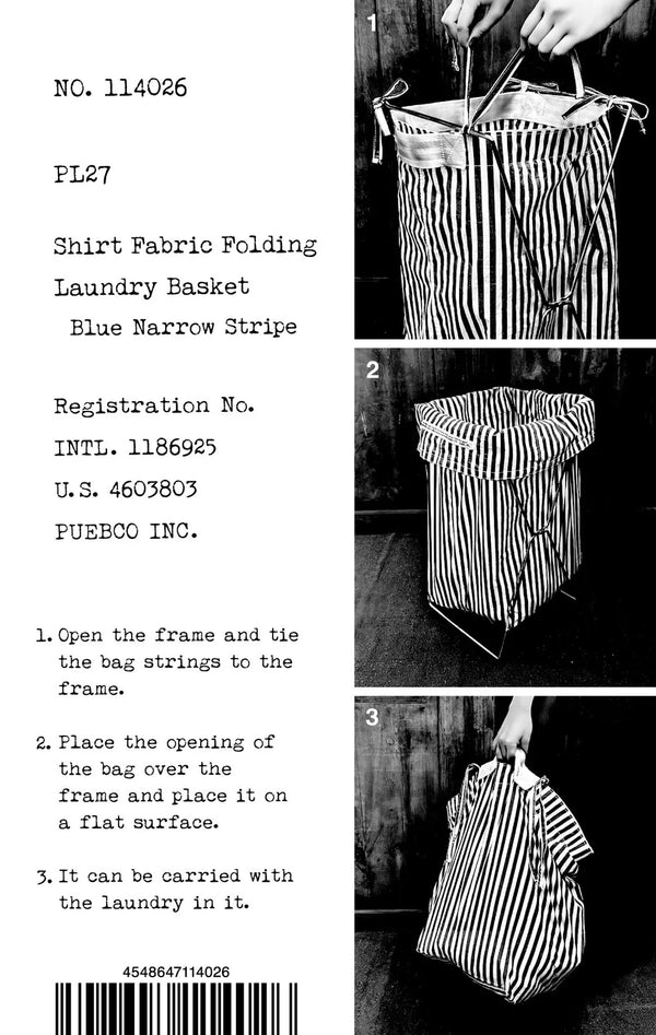 shirt fabric folding laundry basket / blue stripe