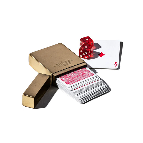 brass playing card case