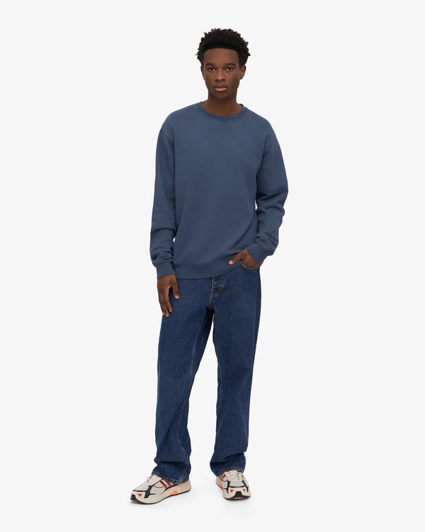 Classic Organic Crew - petrol blue