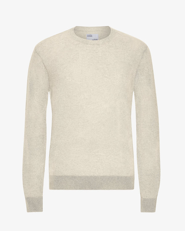 Light Merino Wool Crew - ivory white
