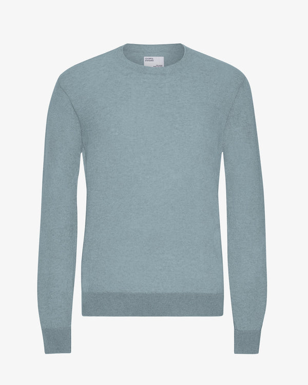 Light Merino Wool Crew - stone blue