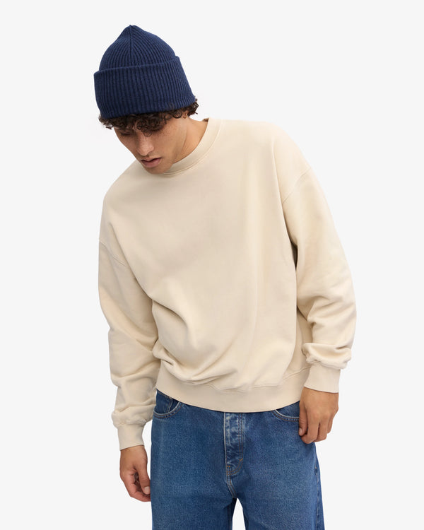Organic Oversized Crew - ivory white