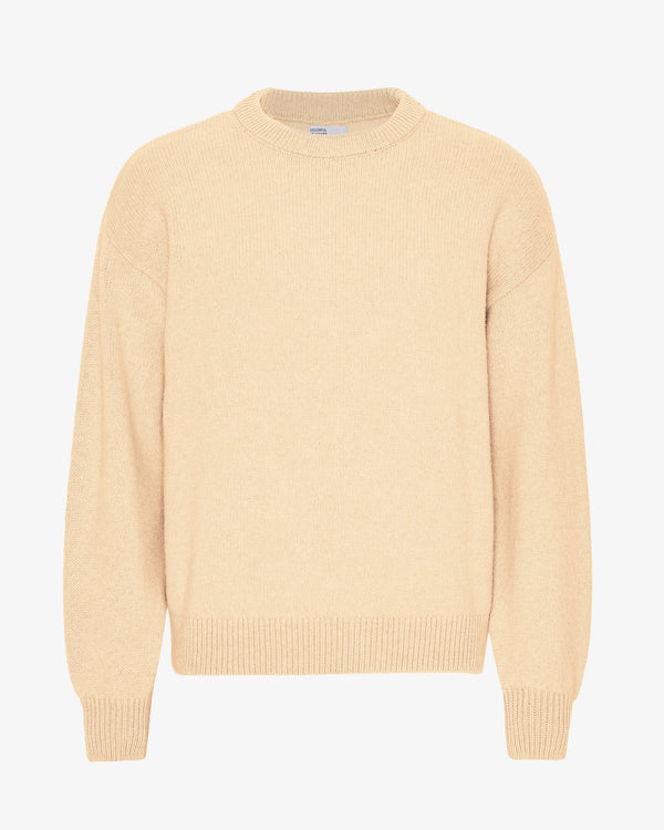 Oversized merino wool crew yellow