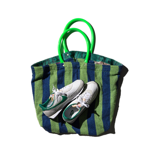 pool bag green stripes