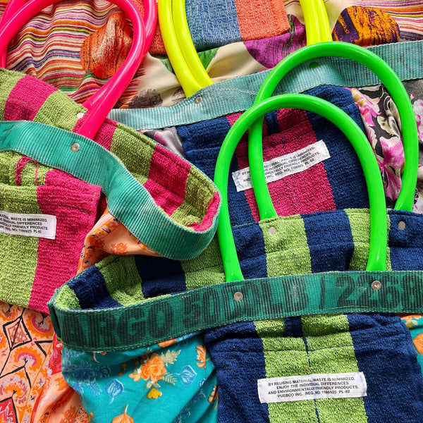 pool bag green stripes