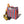 recycled plastic bag stripes square orange/pink
