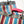 recycled plastic bag stripes square red/blue