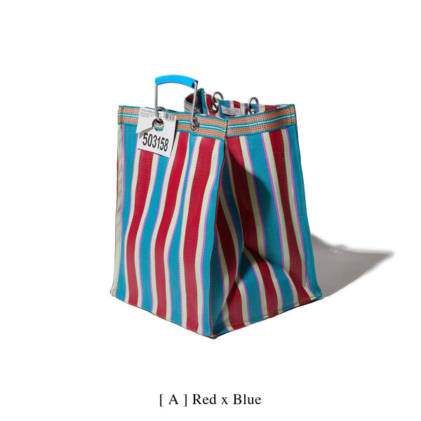 recycled plastic striped bag rect. red/blue