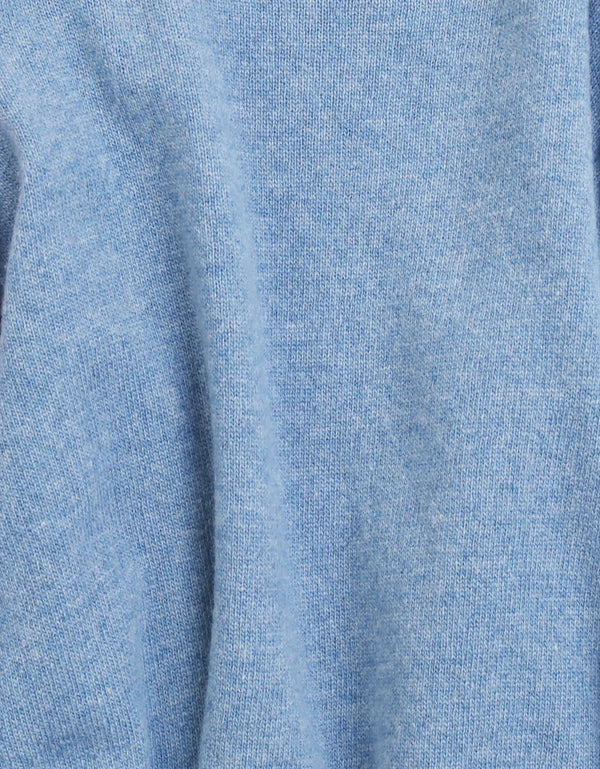Light Merino Wool Crew - stone blue
